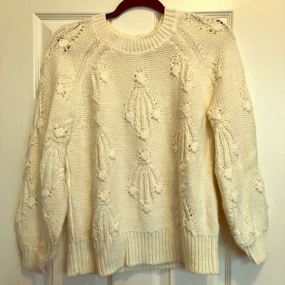 GAP balloon sleeve oversized cable sweater S - Picture 1 of 4